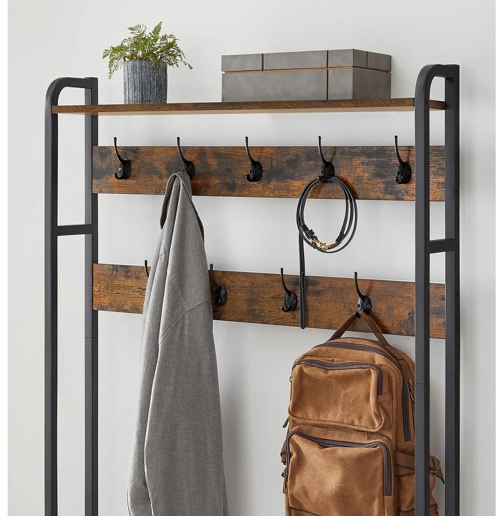 Predsieňový vešiak s botníkom Vasagle Gregor hnedo-čierny