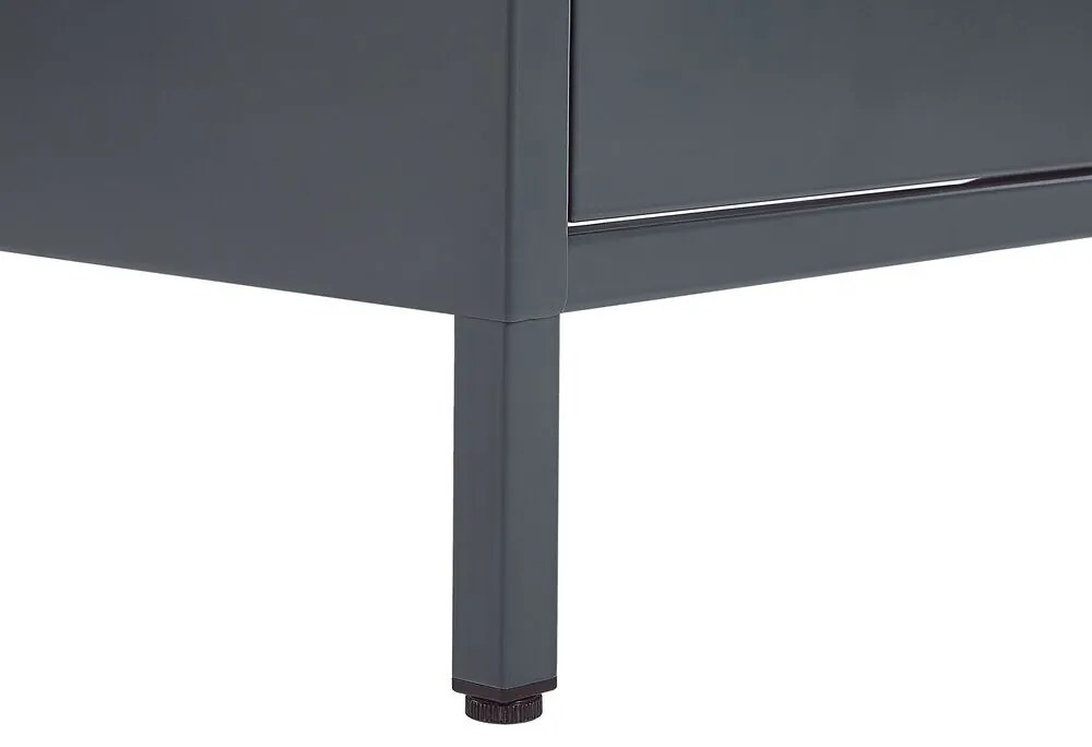 Oceľový nočný stolík s 2 zásuvkami sivý MALAVI Beliani
