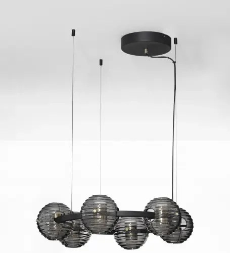 LED stmievateľný čierno-zlatý moderný luster Las 63