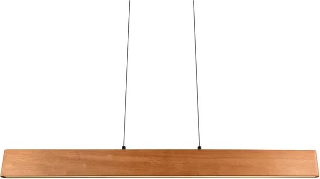 LED závesné svietidlo v prírodnej farbe s dreveným tienidlom Edgewood – Trio