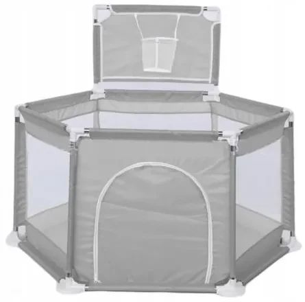 Bestent Ohrádka pre deti s loptičkami a košom 130x65x110cm GREY