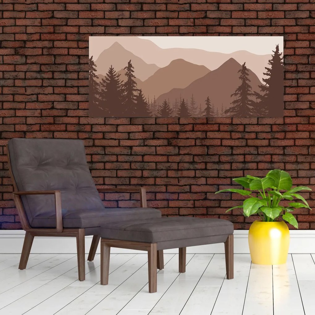 Obraz - Hnedé pohorie N⁰2 (120x50 cm)