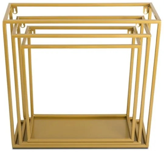 Nástenná polica 35x35 cm zlatá
