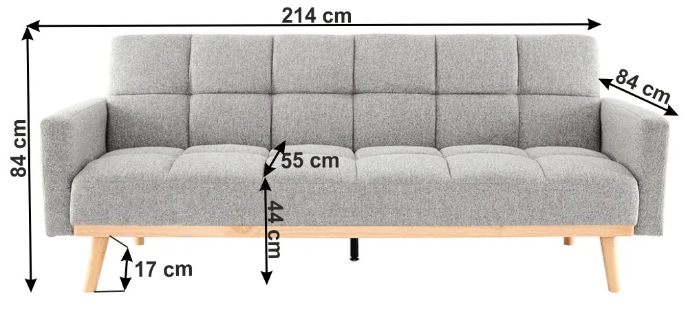 Rozkladacia pohovka Mavera - sivá