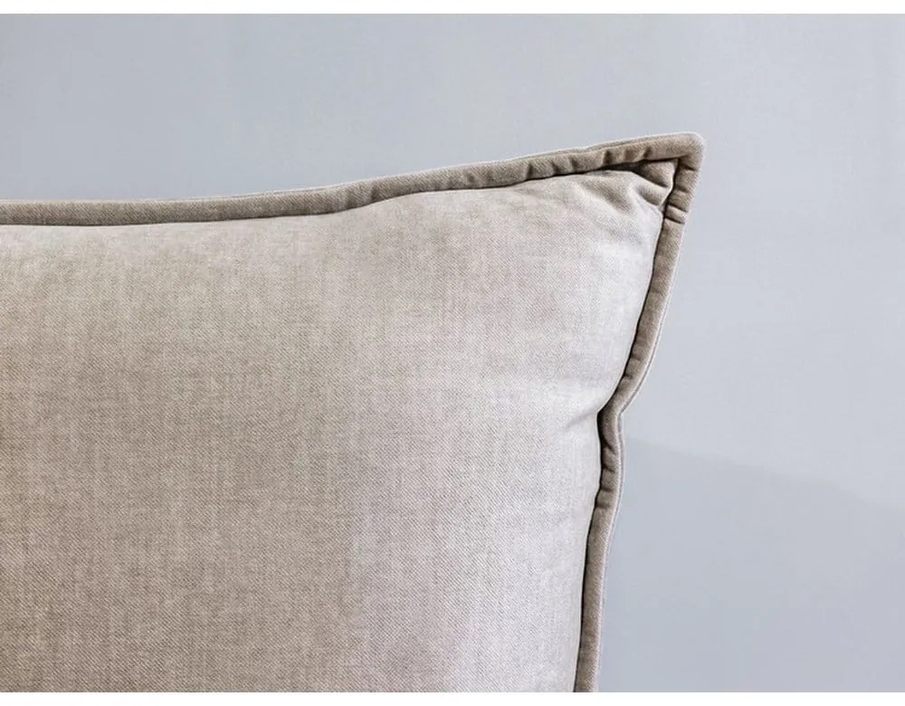 Béžová čalúnená dvojlôžková posteľ s úložným priestorom s roštom 180x200 cm Jade – Bobochic Paris