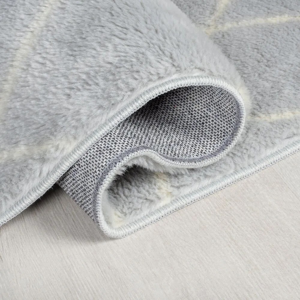 Flair Rugs koberce Kusový koberec Furber Alisha Fur Berber Grey/Ivory - 160x230 cm