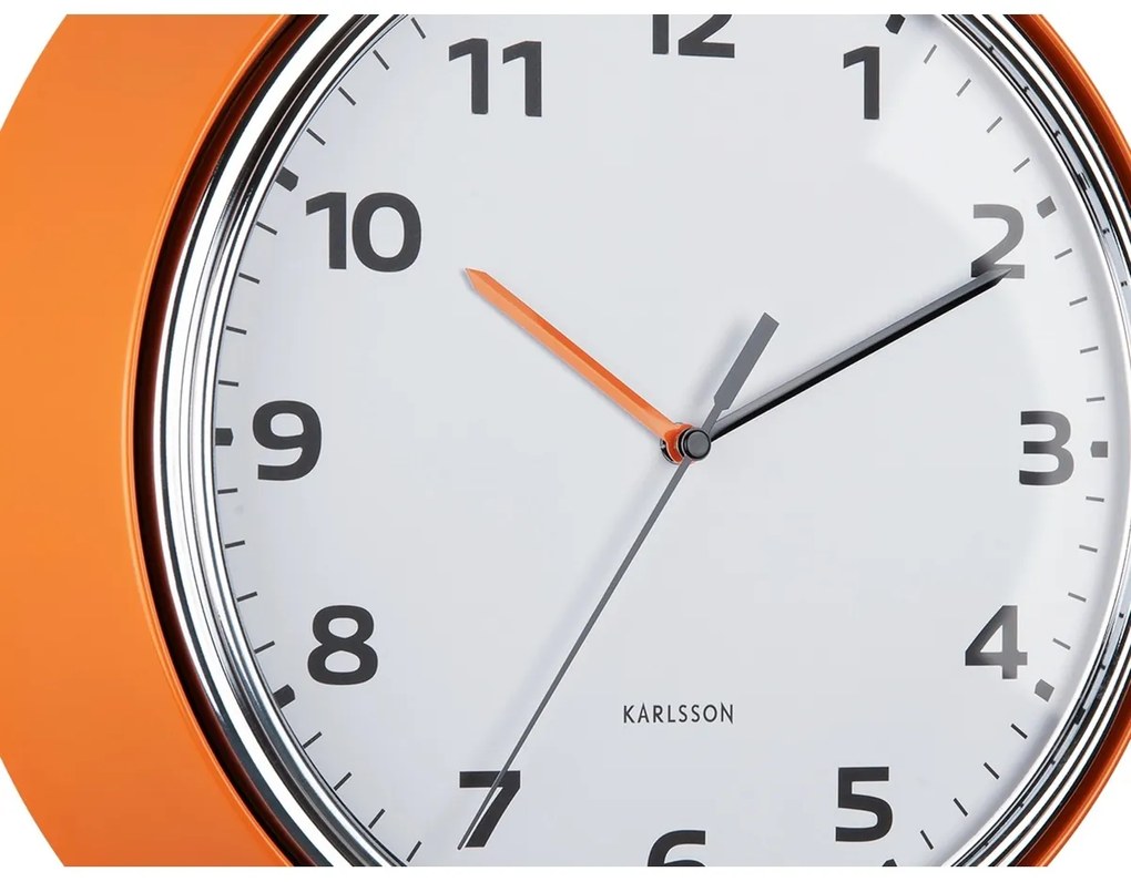 Karlsson 6006OR designové nástenné hodiny oranžová, pr. 34 cm