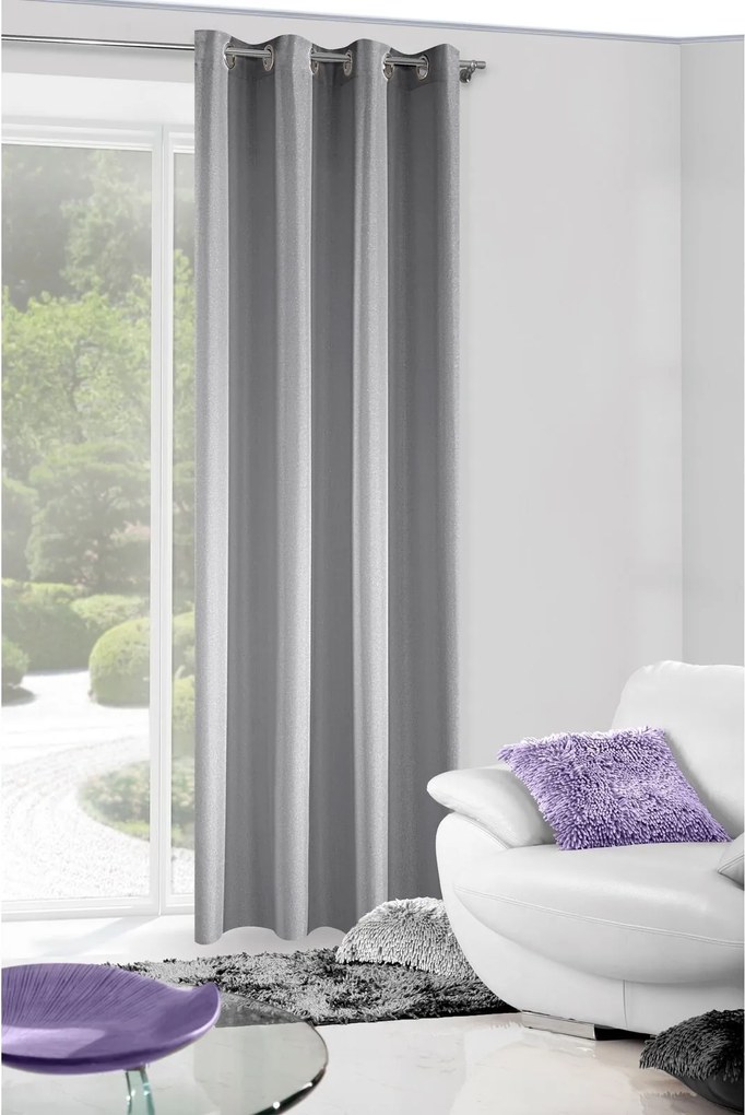 ZATEMŇOVACÍ ZÁVES NA KRÚŽKOCH ALENA 140X250 CM SIVÁ