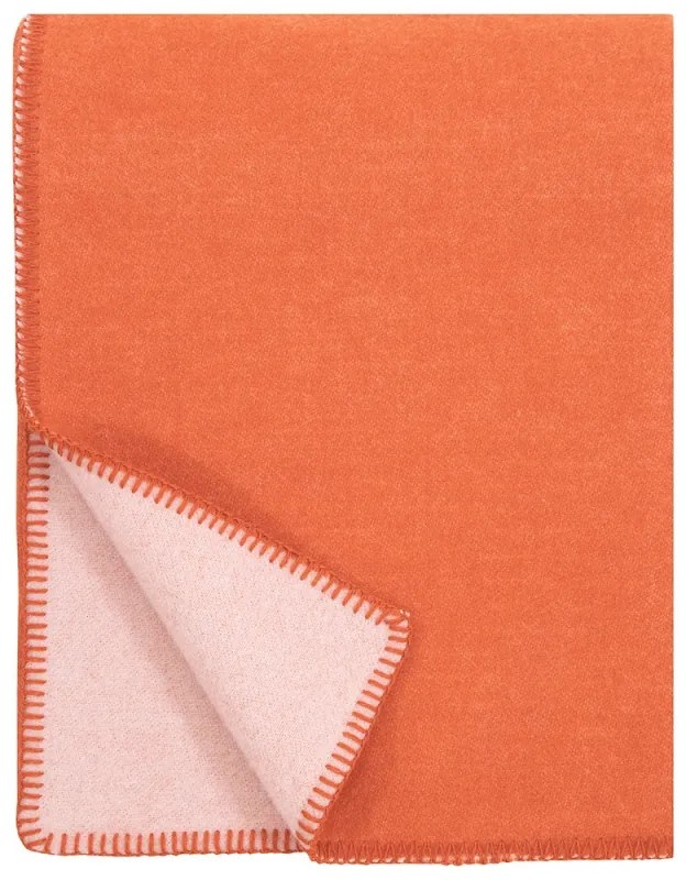 Vlnená deka Tupla 130x180, oranžovo-ružová