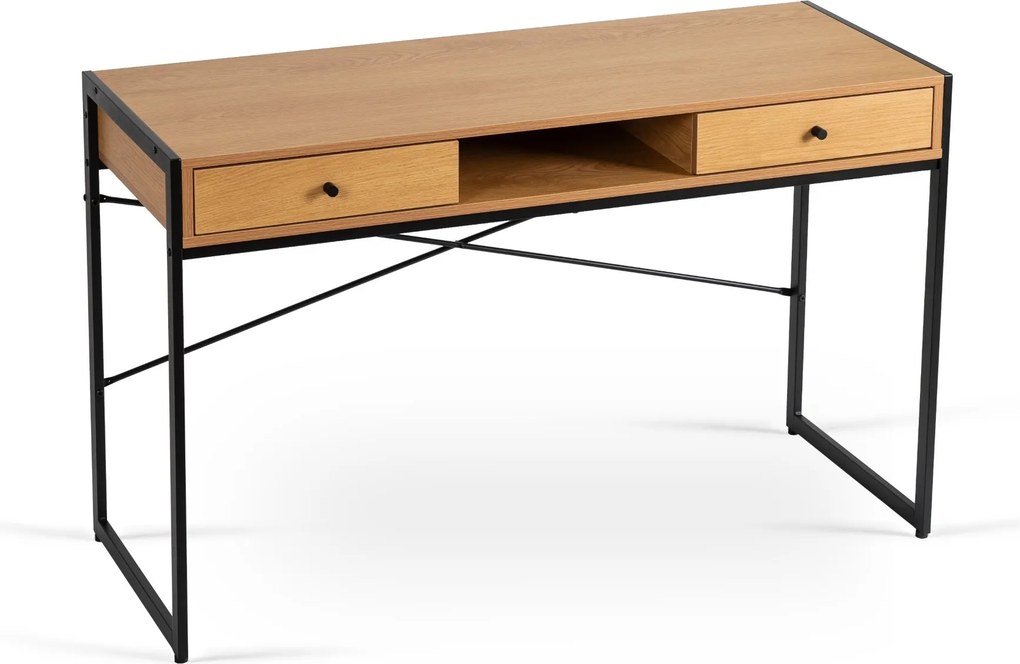 Písací stôl so zásuvkami Rex 123 cm dub Craft zlatý/čierny