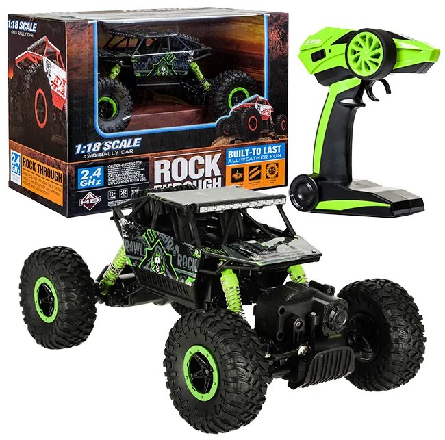 KIK RC Rock Crawler 1:18 terénne auto 4x4, zelené