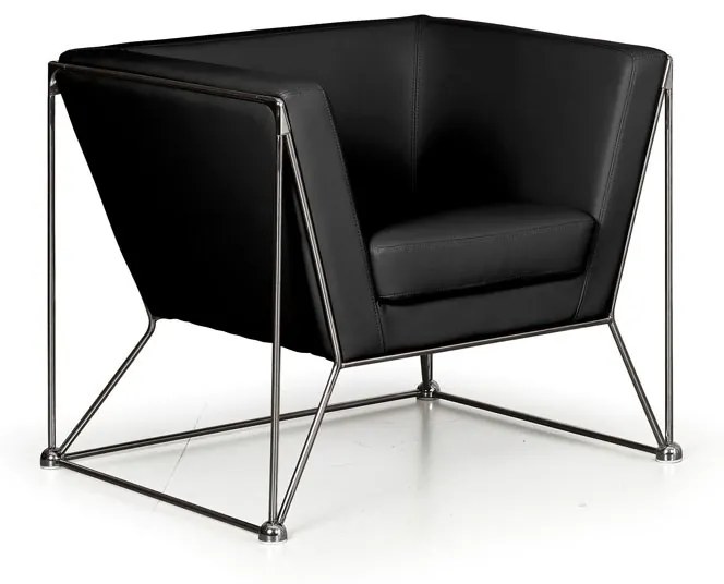 Kožené kreslo NET, čierne