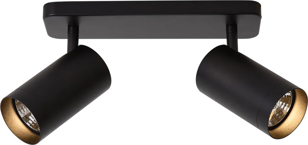 Moderné stropné svietidlo čierne 2-svetlové GU10 70mm - Jeana Luxe