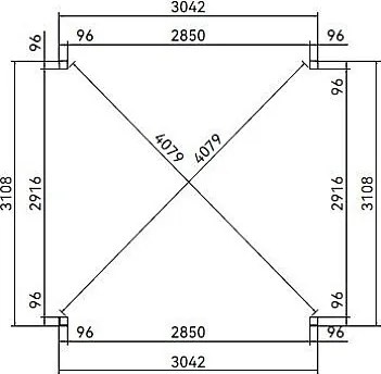 Kovový prístrešok na auto 5,3x3,2 m (antracit)