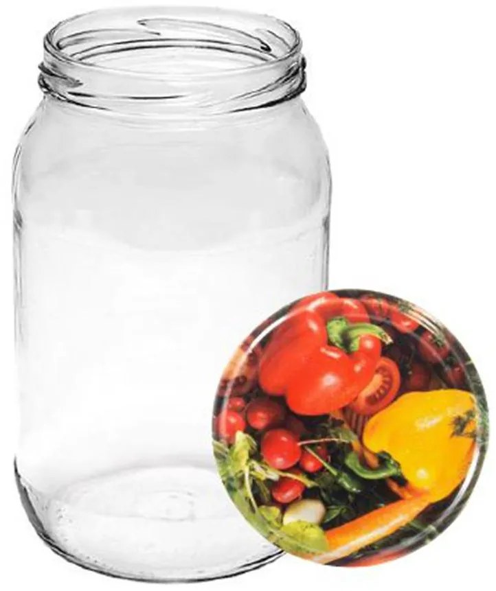 Zavárací pohár s viečkom 900 ml 8 ks