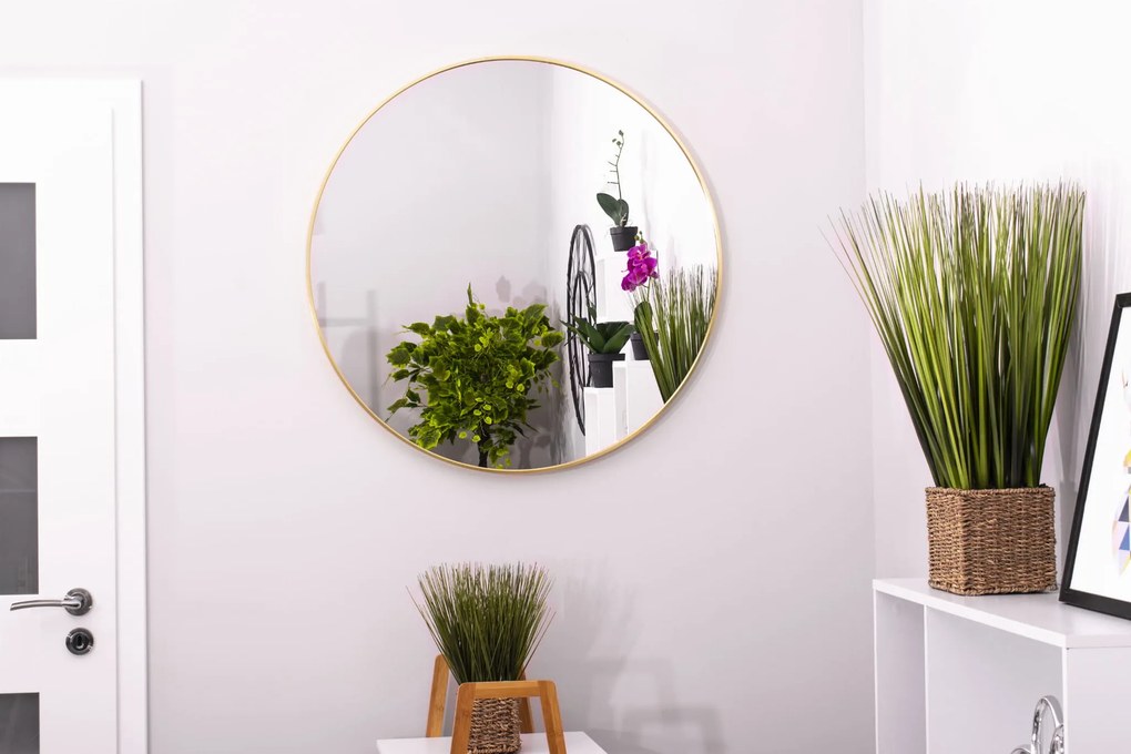 Zlaté nástenné okrúhle zrkadlo LEOBERT - rôzne veľkosti Priemer zrkadla: 60 cm