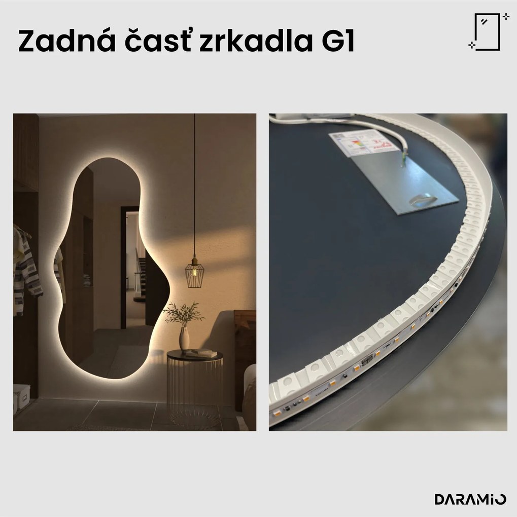 Vlnité zrkadlo s LED osvetlením G1