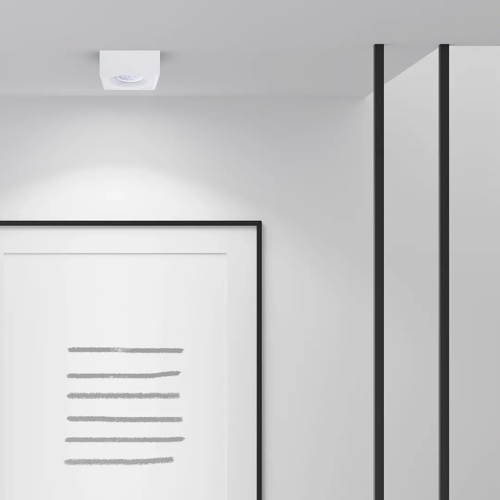 Podhľadové svietidlo Bali Square, 1x biele kovové tienidlo, w