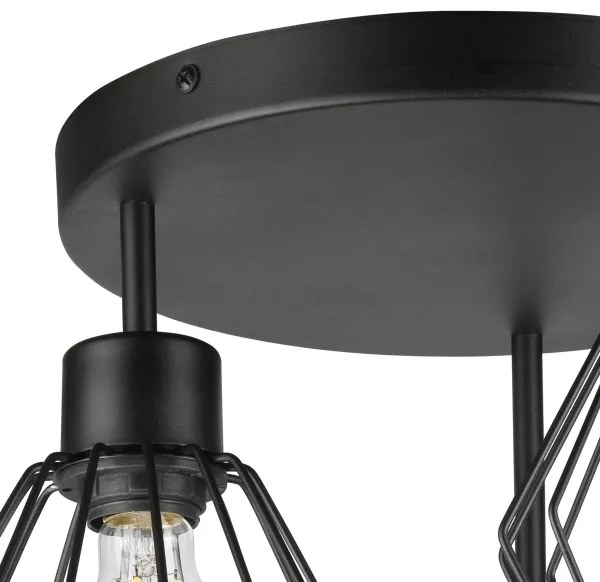 Prisadený luster AUDREY 3xE27/60W/230V čierna