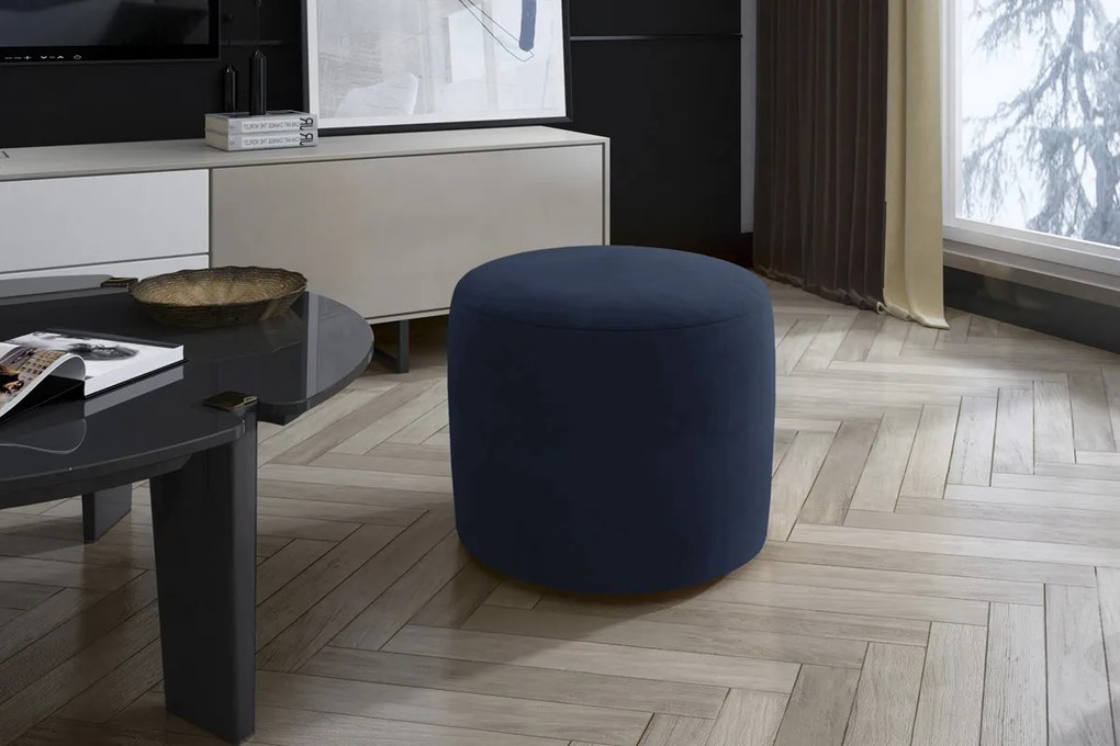 Okrúhla taburetka Lines - tmavomodrá