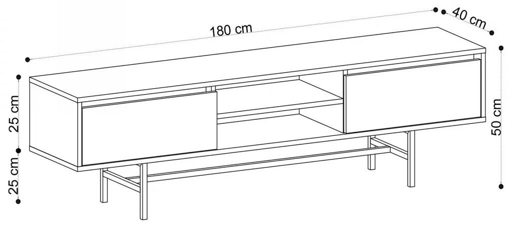 TV stolík Matias 180 cm dub