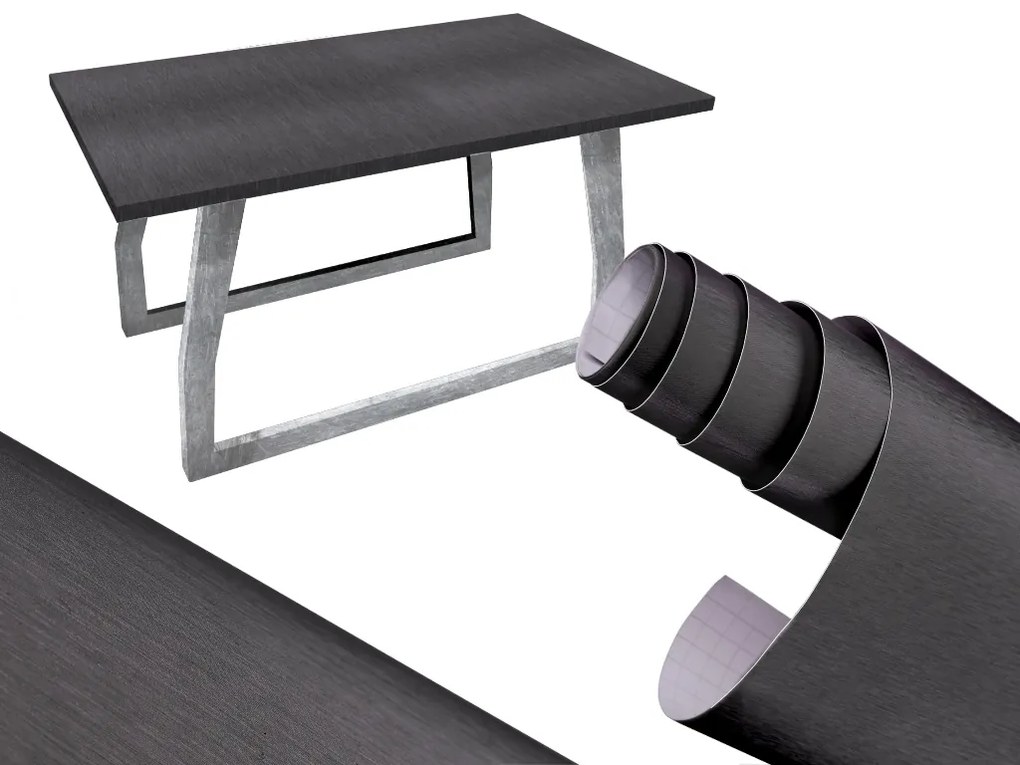 Fólia v rolke metalická kartáčovaná grafitová 1,52x30m