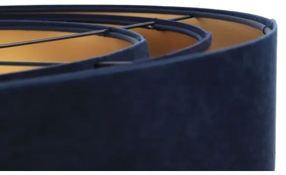 Luster na lanku TRINITI 1xE27/60W/230V modrá/zlatá