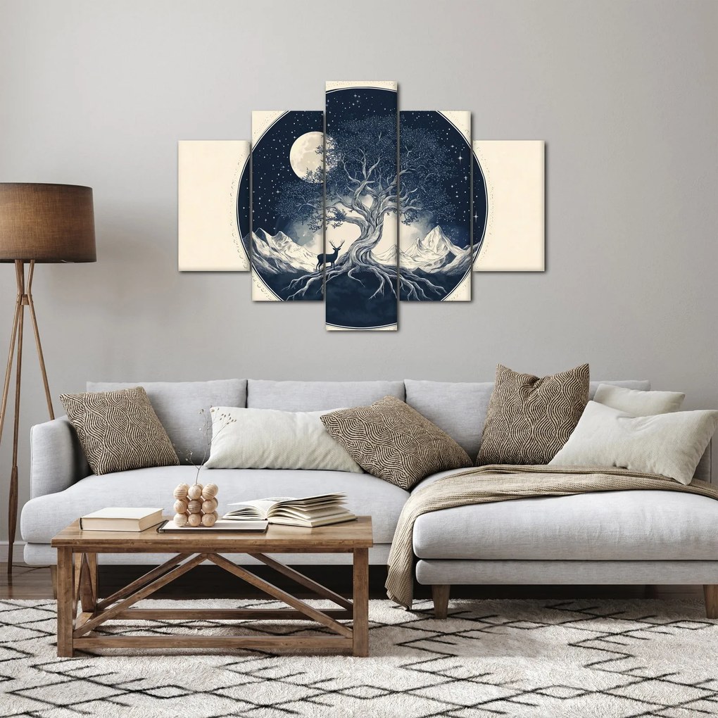 Obraz – Magický strom s jeleňom I. (150x105 cm)