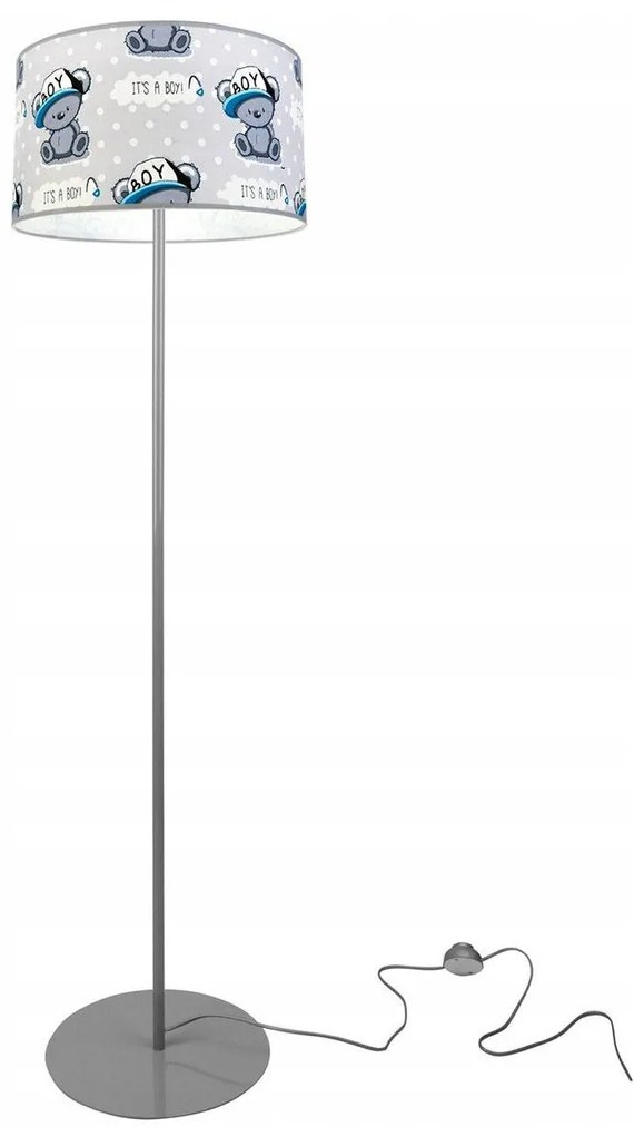 Detská stojacia lampa Cone, 1x textilné tienidlo so vzorom, (výber z 2 farieb konštrukcie), o