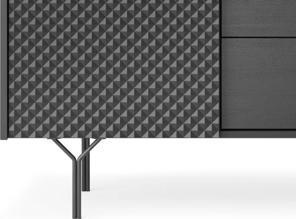 Skrinka so zásuvkami Raven, čierna