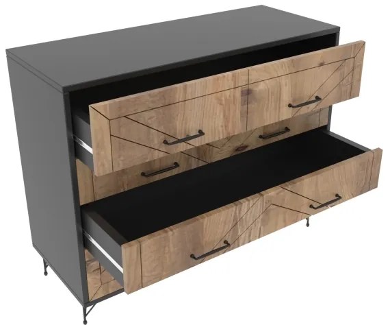 Komoda COMFORT 100x80 cm hnedá/čierna