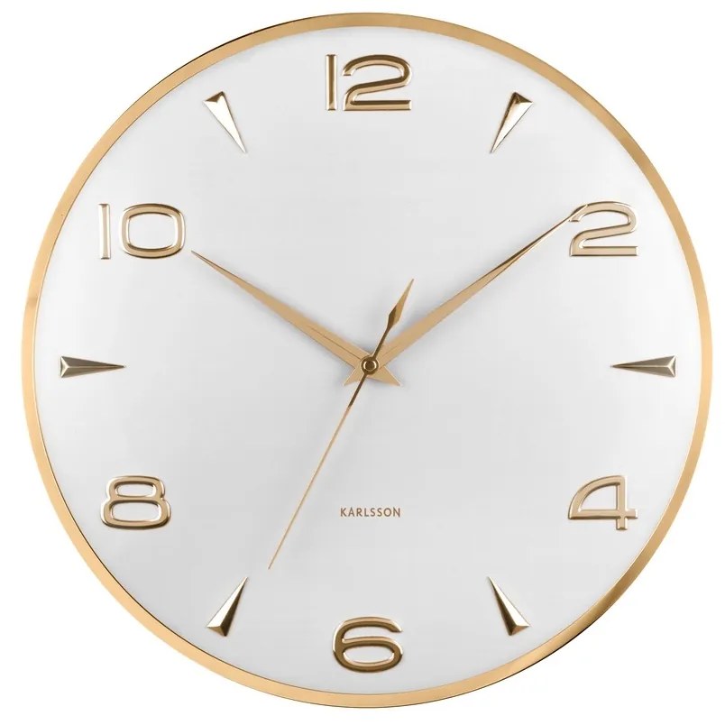 Dizajnové nástenné hodiny Karlsson 6017WH biele,priemer 40 cm
