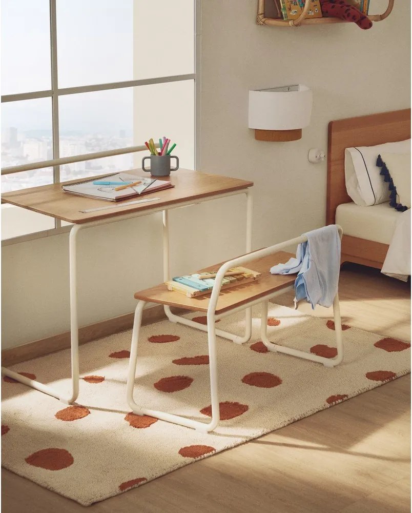 Detský písací stôl s doskou v dekore jaseňového dreva 45x82 cm Tinn – Kave Home