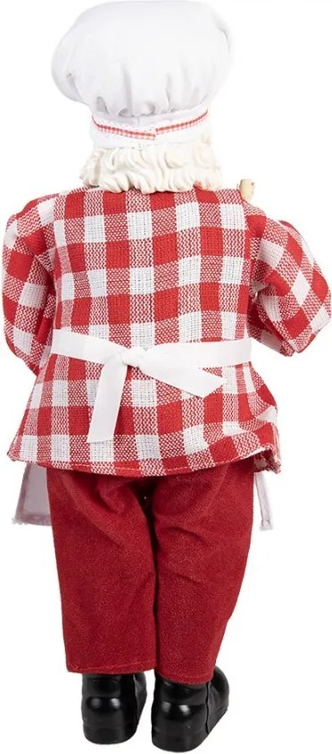 Červená vianočná dekorácia figúrka Santa Claus cukrár - 22*19*45 cm