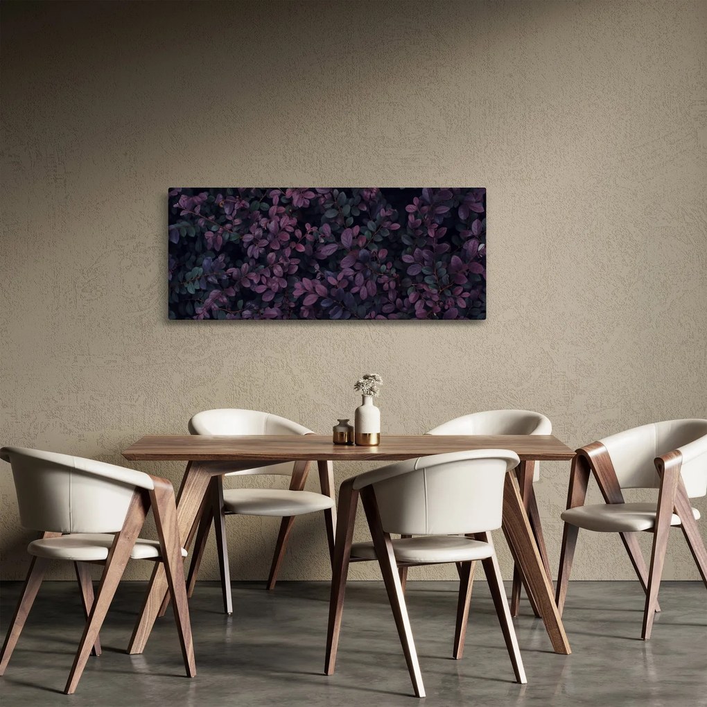 Obraz tmavočervených lístočkov (120x50 cm)