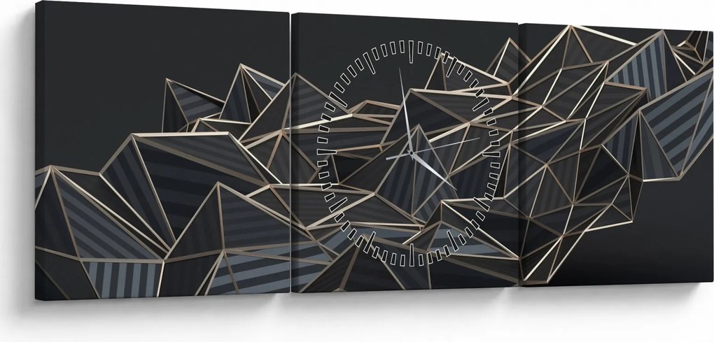Obraz abstrakcie (s hodinami) (90x30 cm)