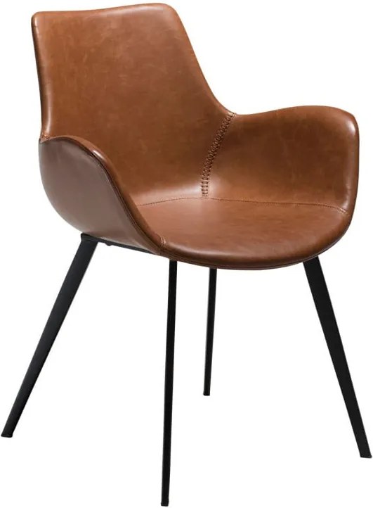 Svetlohnedá koženková jedálenská stolička s opierkami na ruky DAN-FORM Denmark Hype