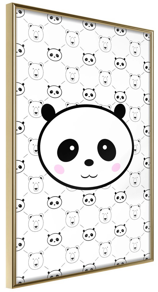 Artgeist Plagát - Pandas and Bears [Poster] Veľkosť: 40x60, Verzia: Čierny rám s passe-partout