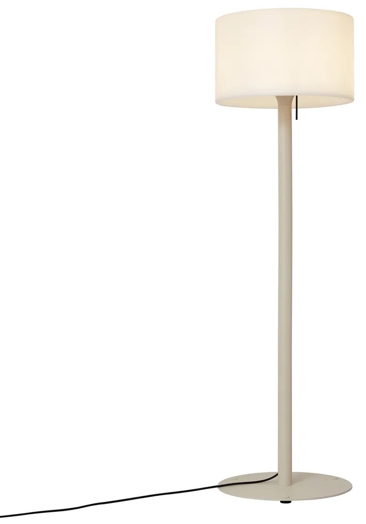 Škandinávska vonkajšia stojaca lampa béžová s bielym tienidlom IP44 - Mississippi