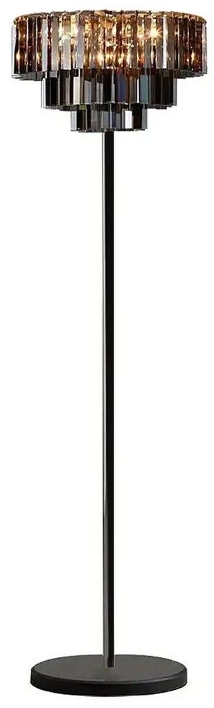 Toolight Toolight, podlahová krištáľová lampa 3xE14 APP925-3F, čierna, OSW-01042