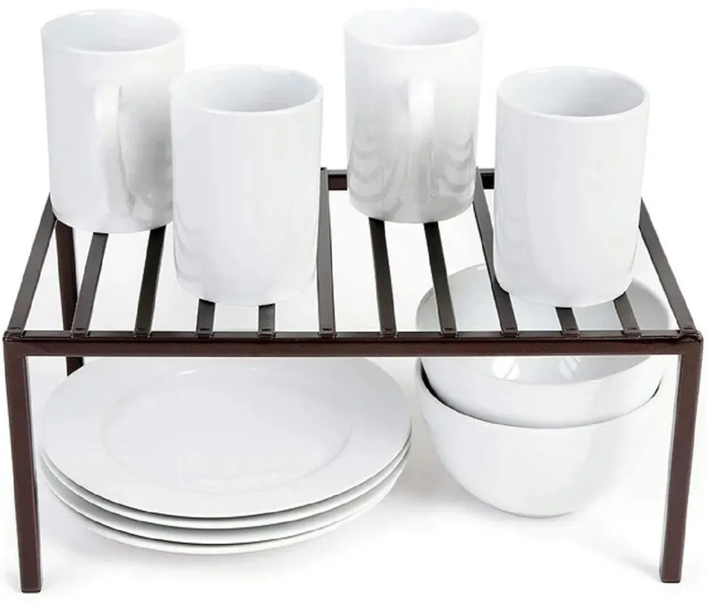 VILDE Prídavná odolná a pevná polica, čierny kov VILDE, 33x21x14