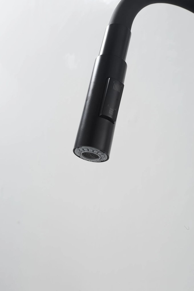 Gamma Flex 4000, stojanková drezová batéria s flexibilným ramenom, 2-funkčný výtok, čierna matná, GMA-BFX-4000BK