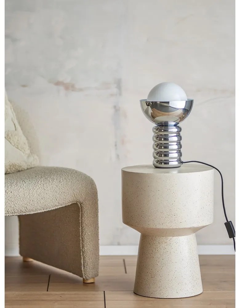 Stolová lampa v striebornej farbe so skleneným tienidlom (výška 32 cm) Spike – Bloomingville