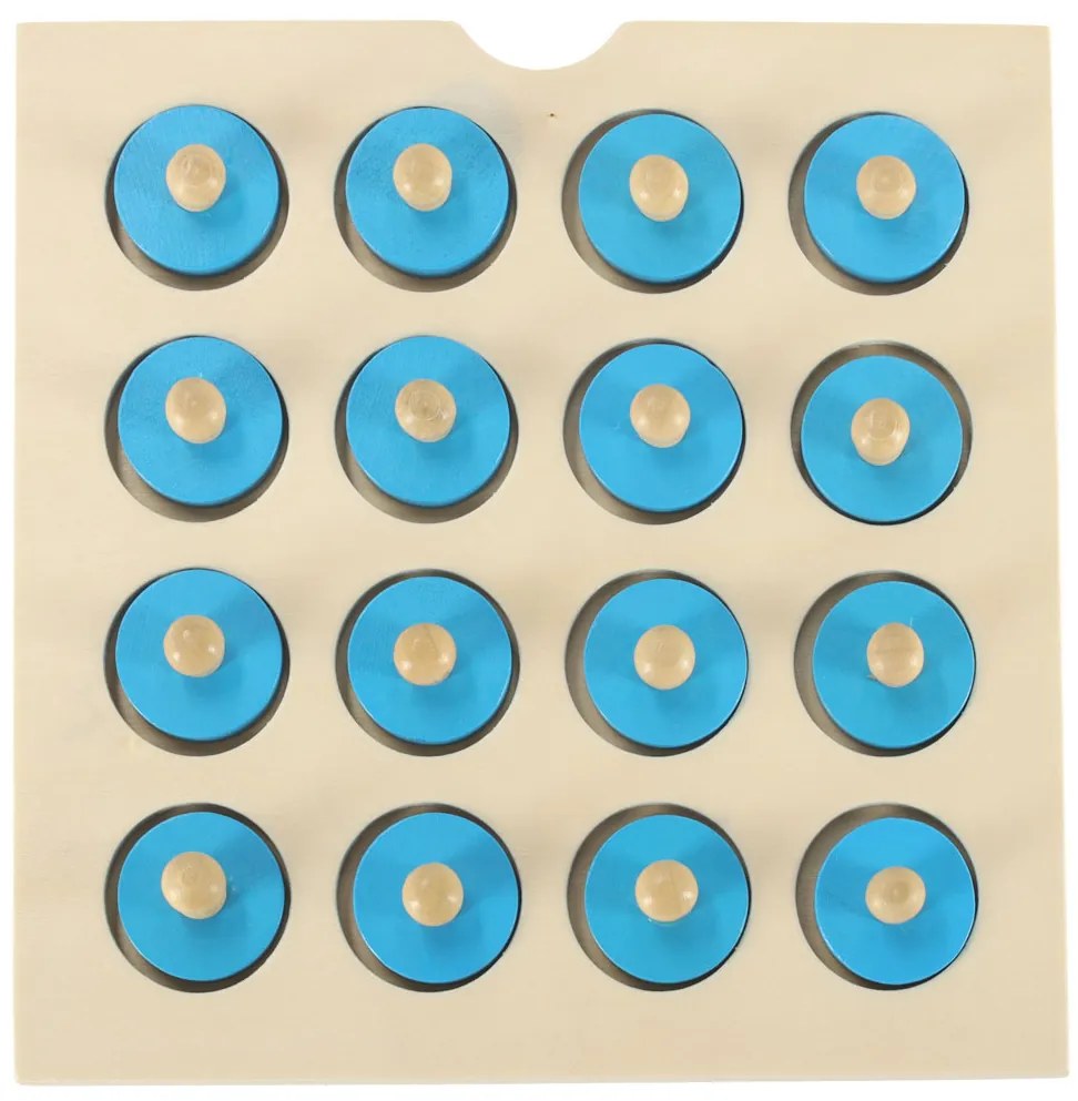 KIK Dřevěná desková hra puzzle paměť + 4 karty