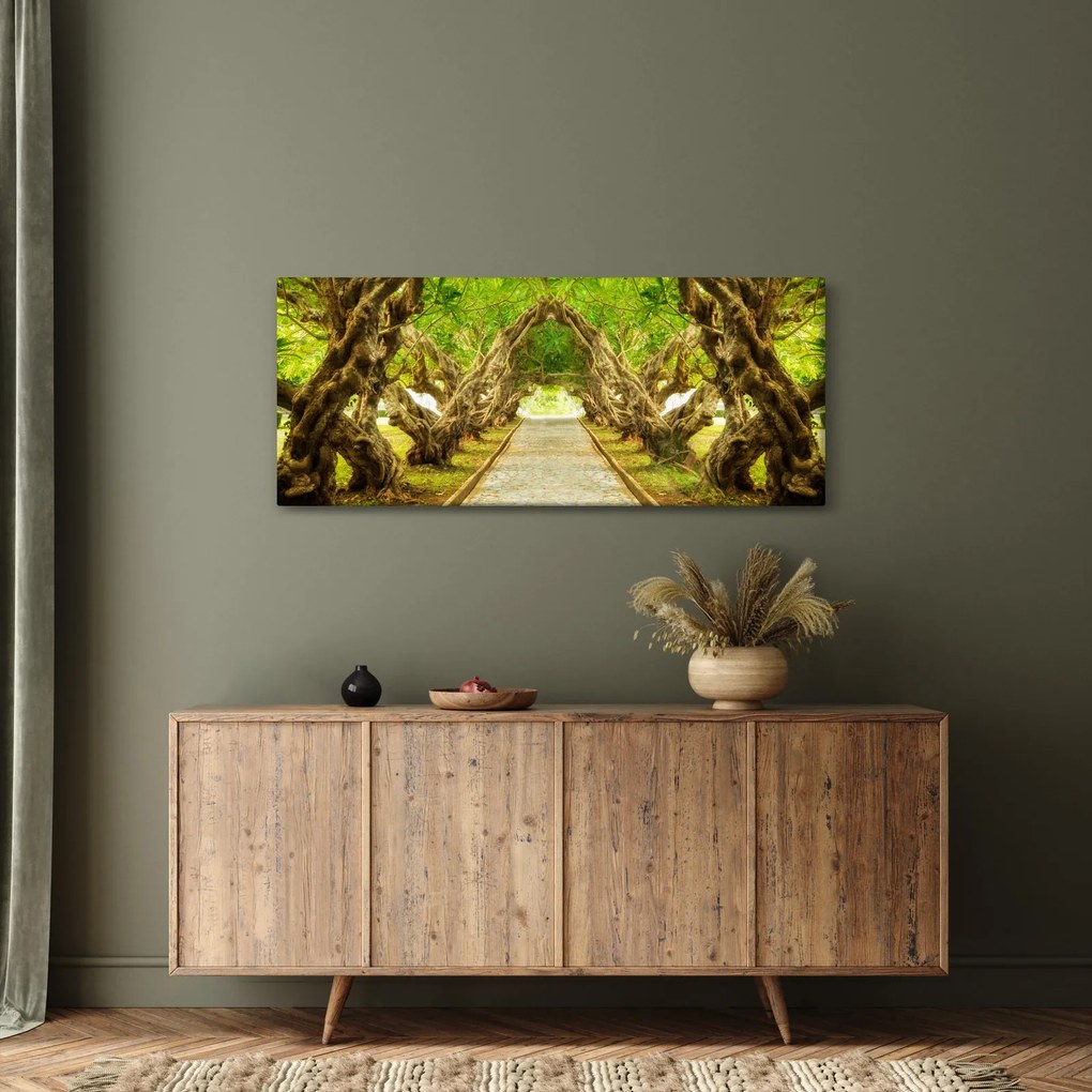 Obraz - Živý tunel z plumérií (120x50 cm)