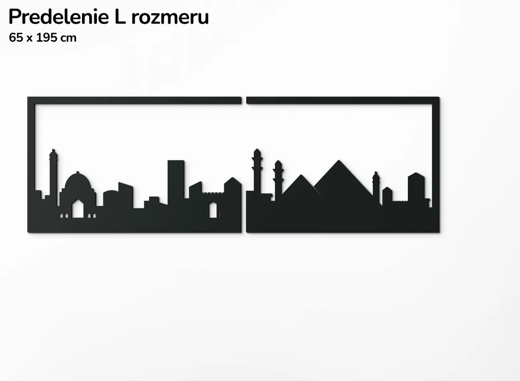 drevko Obraz Káhira panoráma Rozmer obrazu: 29,5 x 89 cm, Farba dekorácie: Čierna