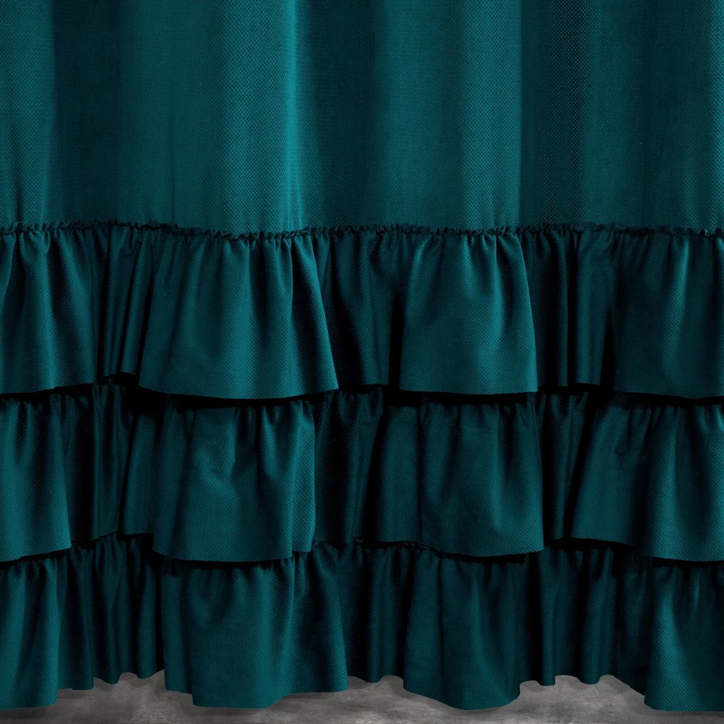 ZATEMŇOVACÍ ZÁVES NA KRÚŽKOCH MEGI 140X250 CM TMAVOTYRKYSOVÁ