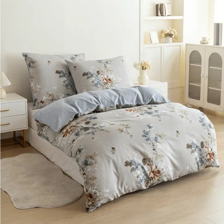 Mikroflanelové obliečky KWIANO sivé Rozmer obliečky: 70 x 90 cm | 140 x 200 cm