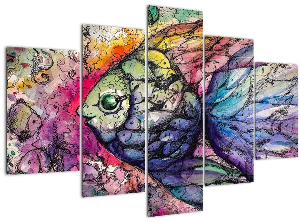 Obraz - Farebná rybička (150x105 cm)