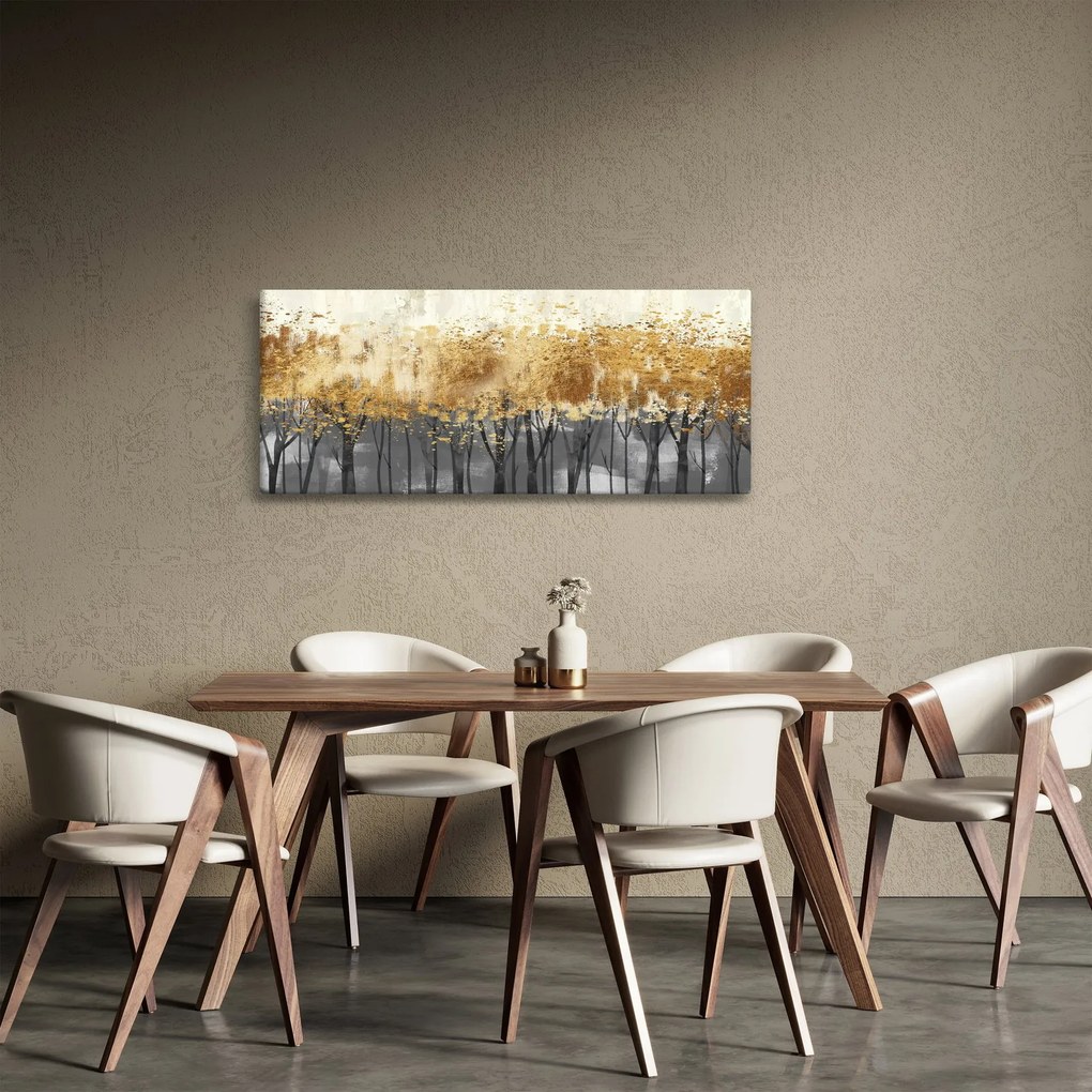 Obraz - Zlaté stromy (120x50 cm)
